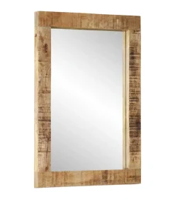 Outlet Spiegel 70x50 cm massief mangohout en glas Spiegels