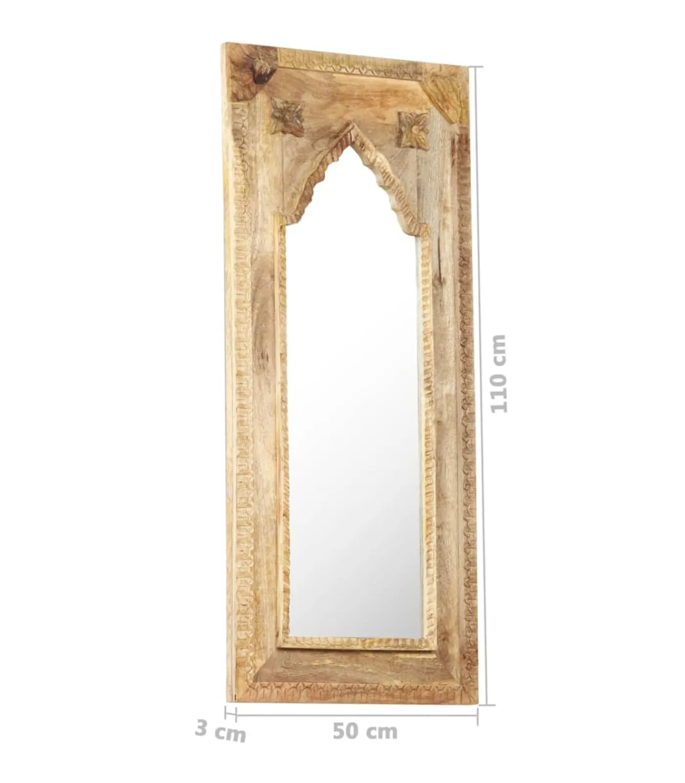 New Spiegel 50x3x110 cm massief mangohout Spiegels