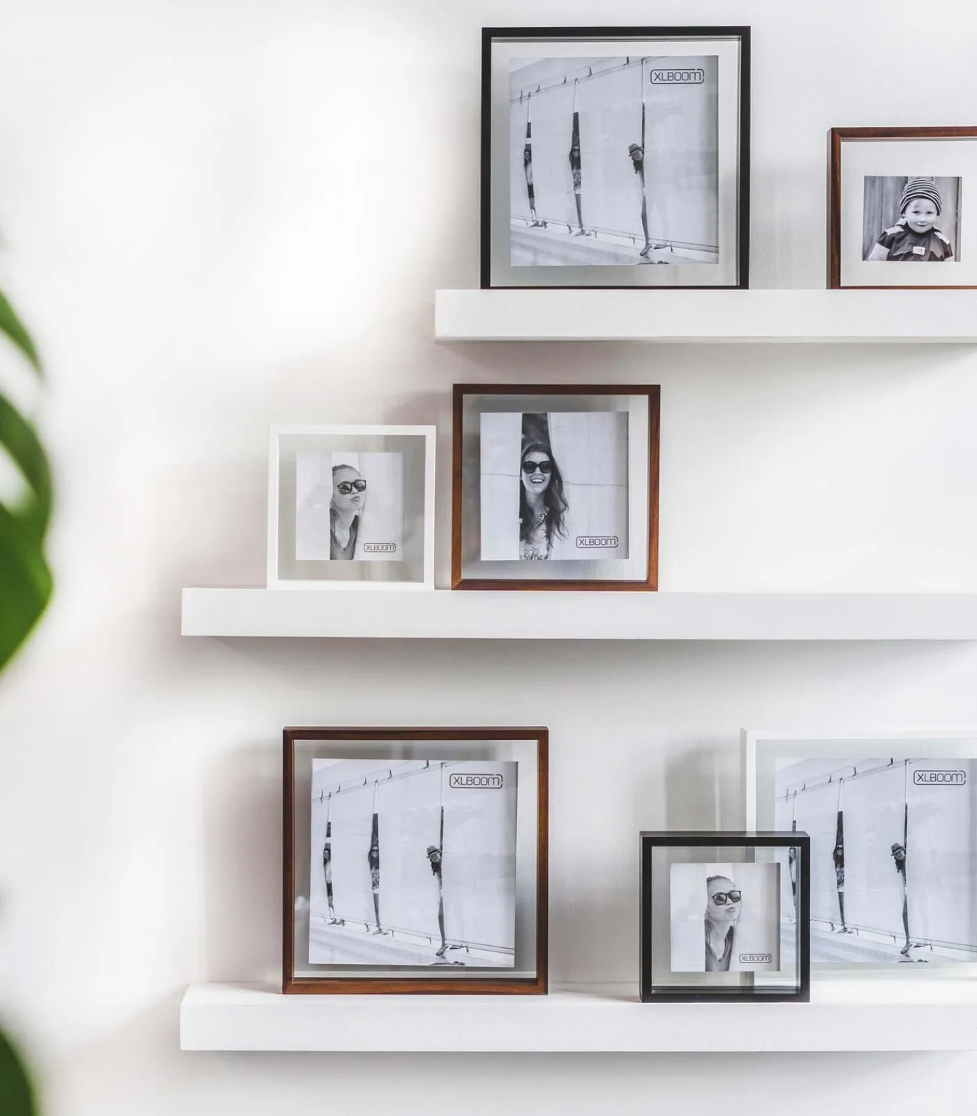 New SQUARE FLOATING Box 32 x 32 licht hout Fotolijsten