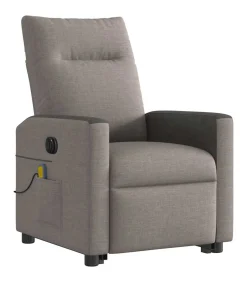 Sta-op-massagestoel elektrisch verstelbaar stof taupe Zetels