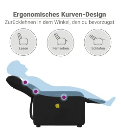 Online Sta-op-massagestoel elektrisch kunstleer zwart Zetels