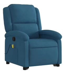 New Sta-op-massagestoel verstelbaar fluweel blauw Zetels