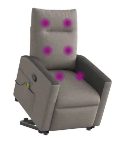 Online Sta-op-massagestoel verstelbaar stof taupe Zetels