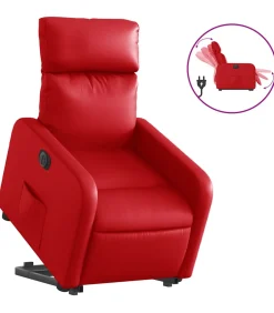 Clearance Sta-op-stoel elektrisch kunstleer rood Zetels