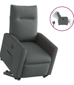 Online Sta-op-stoel elektrisch verstelbaar stof donkergrijs Zetels