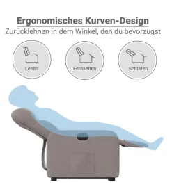 Hot Sta-op-stoel elektrisch verstelbaar stof taupe Zetels