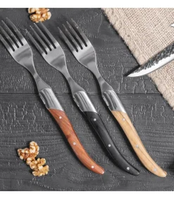 Best Steakvorken Laguiole - Zwart - 6 Stuks Bestek