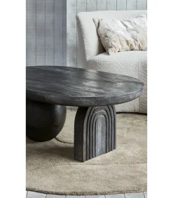 Steppe Salontafel - Mango Hout - Zwart - 38x110x72 Tafels