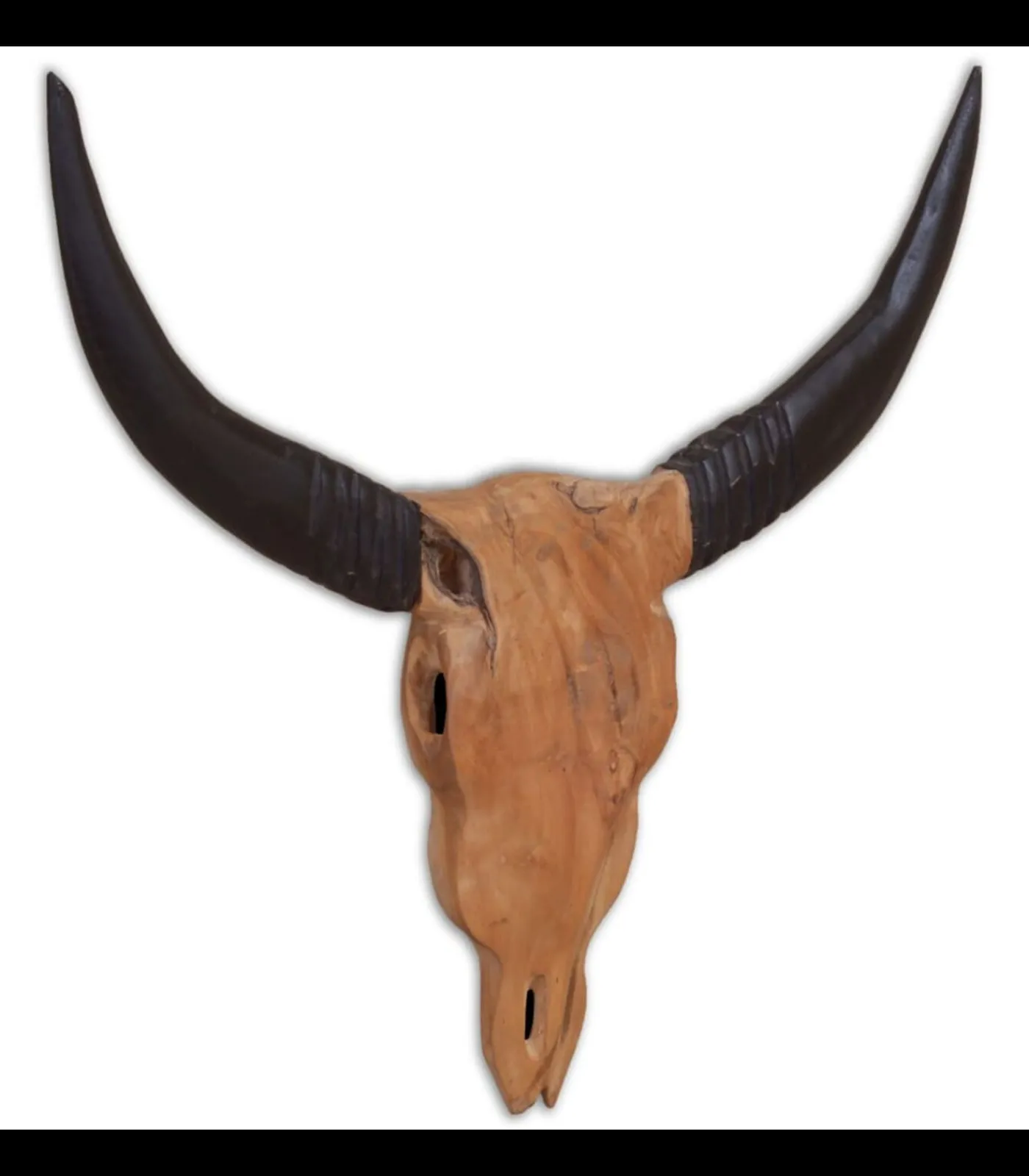 Discount Stierenbeeld wandgemonteerd 69x6x60 cm teakhout Decoratie