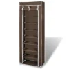Clearance Stoffen schoenenrek met hoes 162 x 57 x 29 cm bruin Organiseren