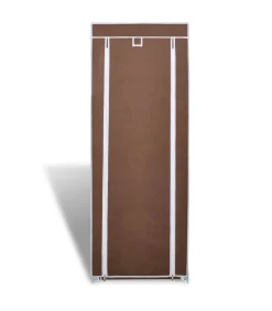 Clearance Stoffen schoenenrek met hoes 162 x 57 x 29 cm bruin Organiseren