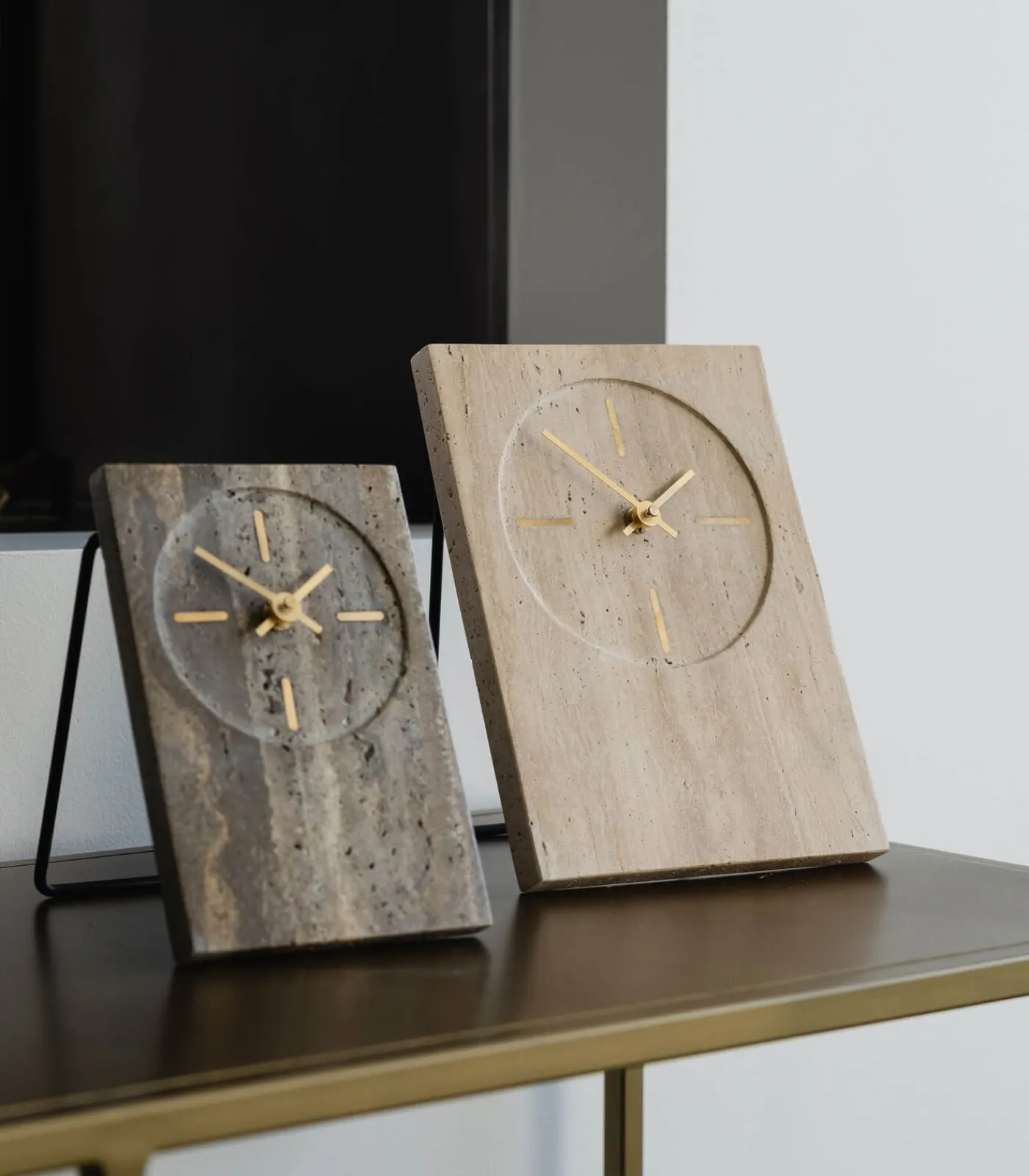 Online Tafelklok 16xH23,5cm travertijn Zone Klokken