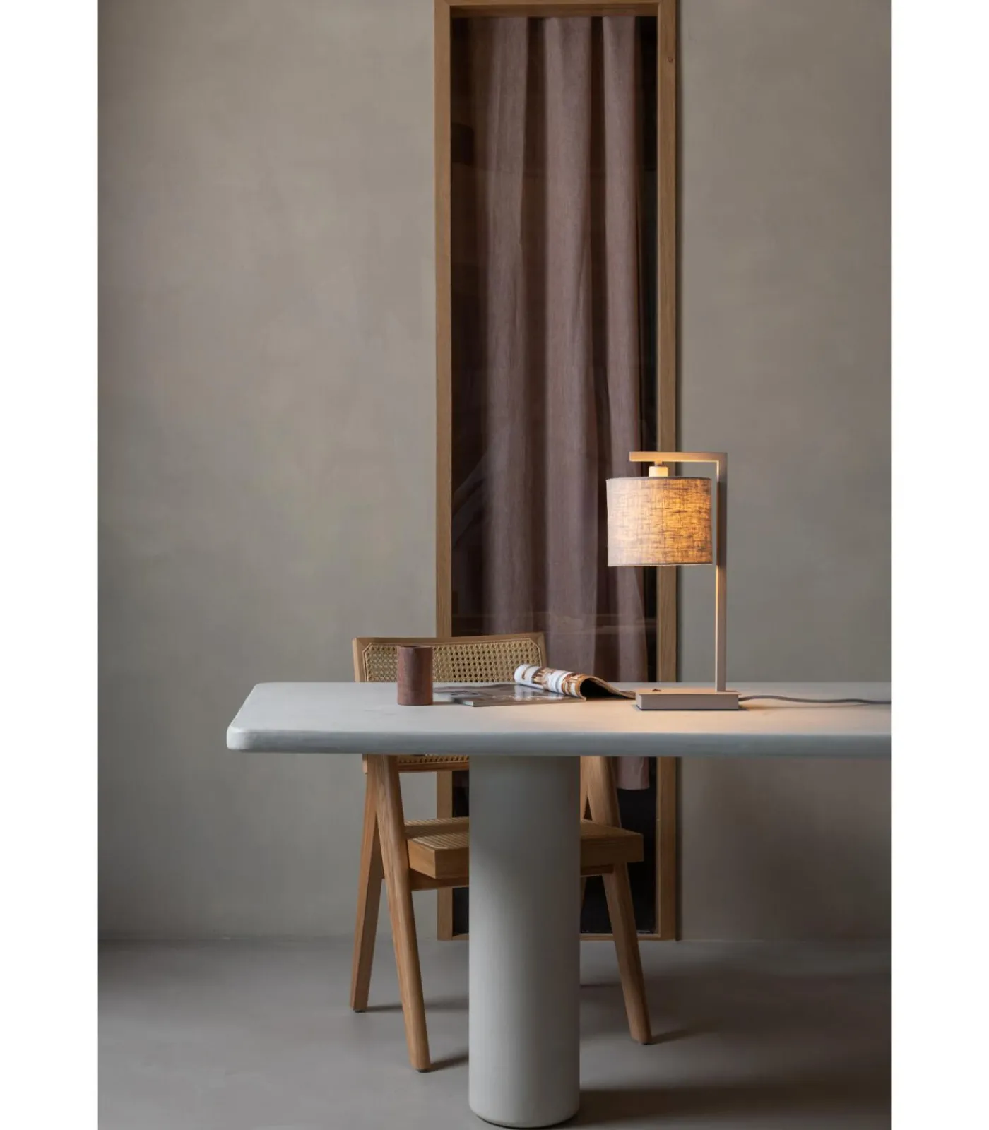 Outlet Tafellamp Boston - Bruin - 17x18x44cm Tafellampen