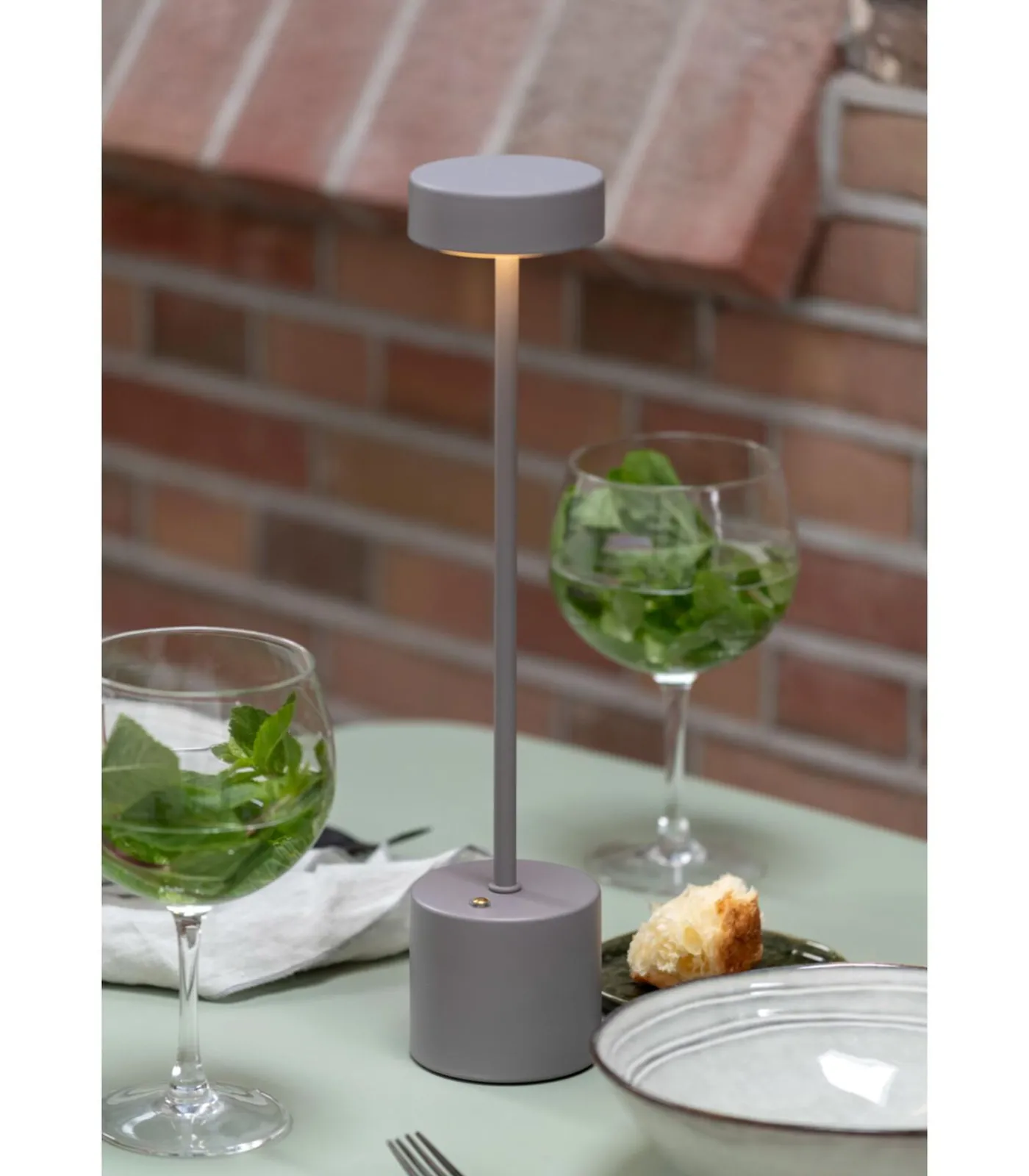 Sale Tafellamp Ganar Led - Grijs - 8x8x37.5cm Stoelen