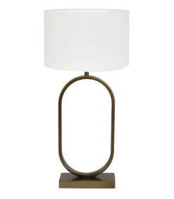 Hot Tafellamp Jamiri/Polycotton - Ant, Brons/Wit - Ø30x67cm Tafellampen