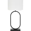 New Tafellamp Jamiri/Polycotton - Zwart/Wit - Ø30x67cm Tafellampen