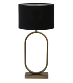 Outlet Tafellamp Jamiri/Velours - Ant, Brons/Zwart - Ø30x67cm Tafellampen