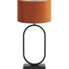 Sale Tafellamp Jamiri/Velours - Zwart/Terra - Ø30x67cm Tafellampen