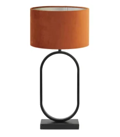 Sale Tafellamp Jamiri/Velours - Zwart/Terra - Ø30x67cm Tafellampen