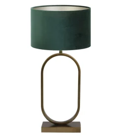 Clearance Tafellamp Jamiri/Velours - Ant, Brons/Donkergroen - Ø30x67cm Tafellampen