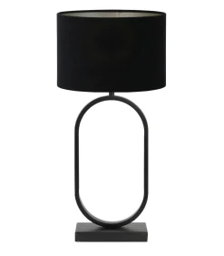 Discount Tafellamp Jamiri/Velours - Zwart/Zwart - Ø30x67cm Tafellampen