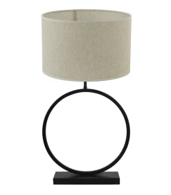 Tafellamp Liva/Breska - Zwart/Parel Wit - Ø40x78,5cm Tafellampen