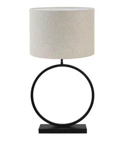 Tafellamp Liva/Livigno - Zwart/Naturel - Ø40x78,5cm Tafellampen