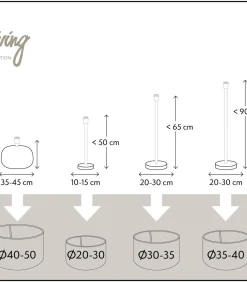 Discount Tafellamp Shiva/Livigno - Zwart/Eiwit - Ø35x84cm Tafellampen
