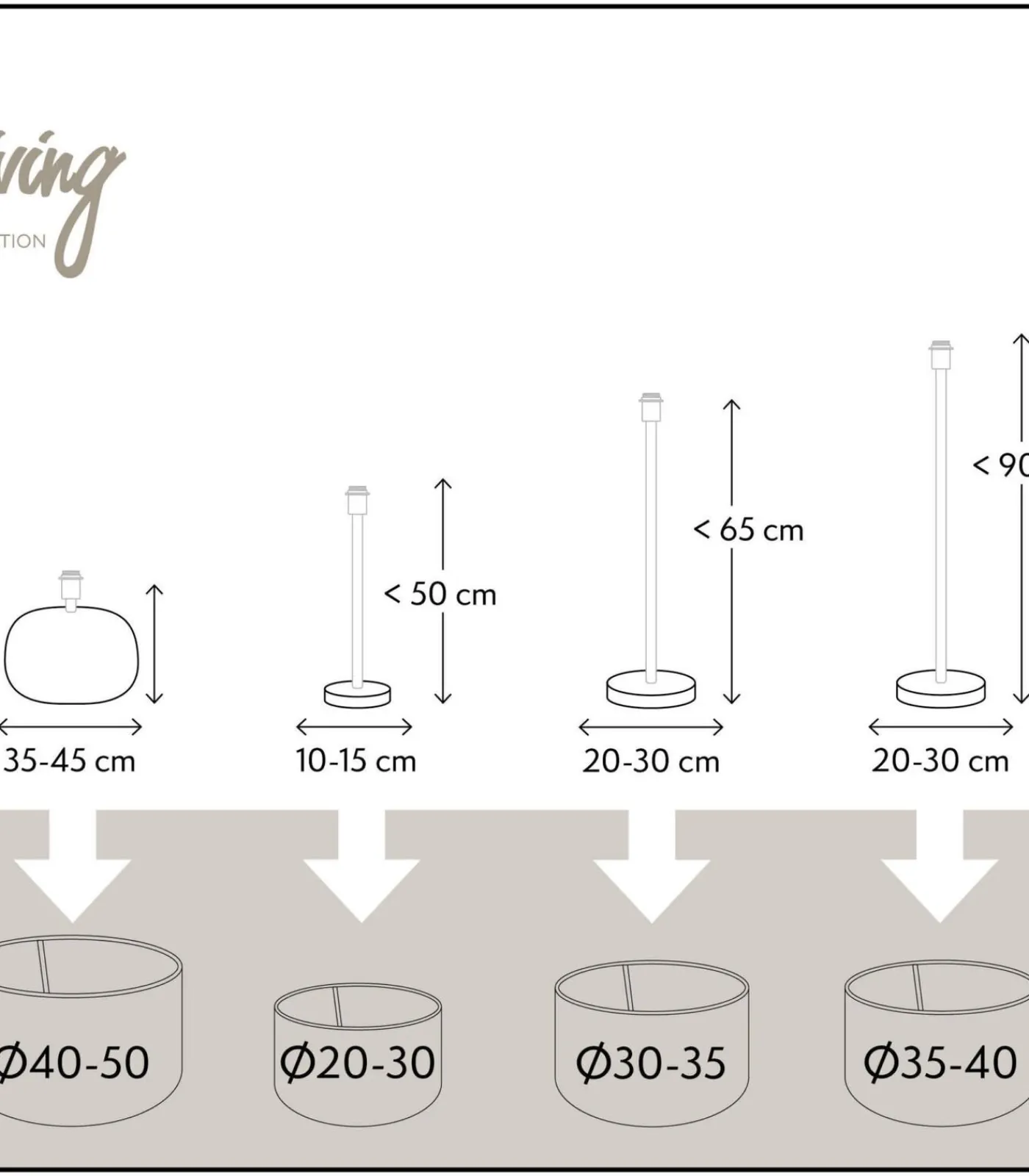 Discount Tafellamp Shiva/Livigno - Zwart/Eiwit - Ø35x84cm Tafellampen