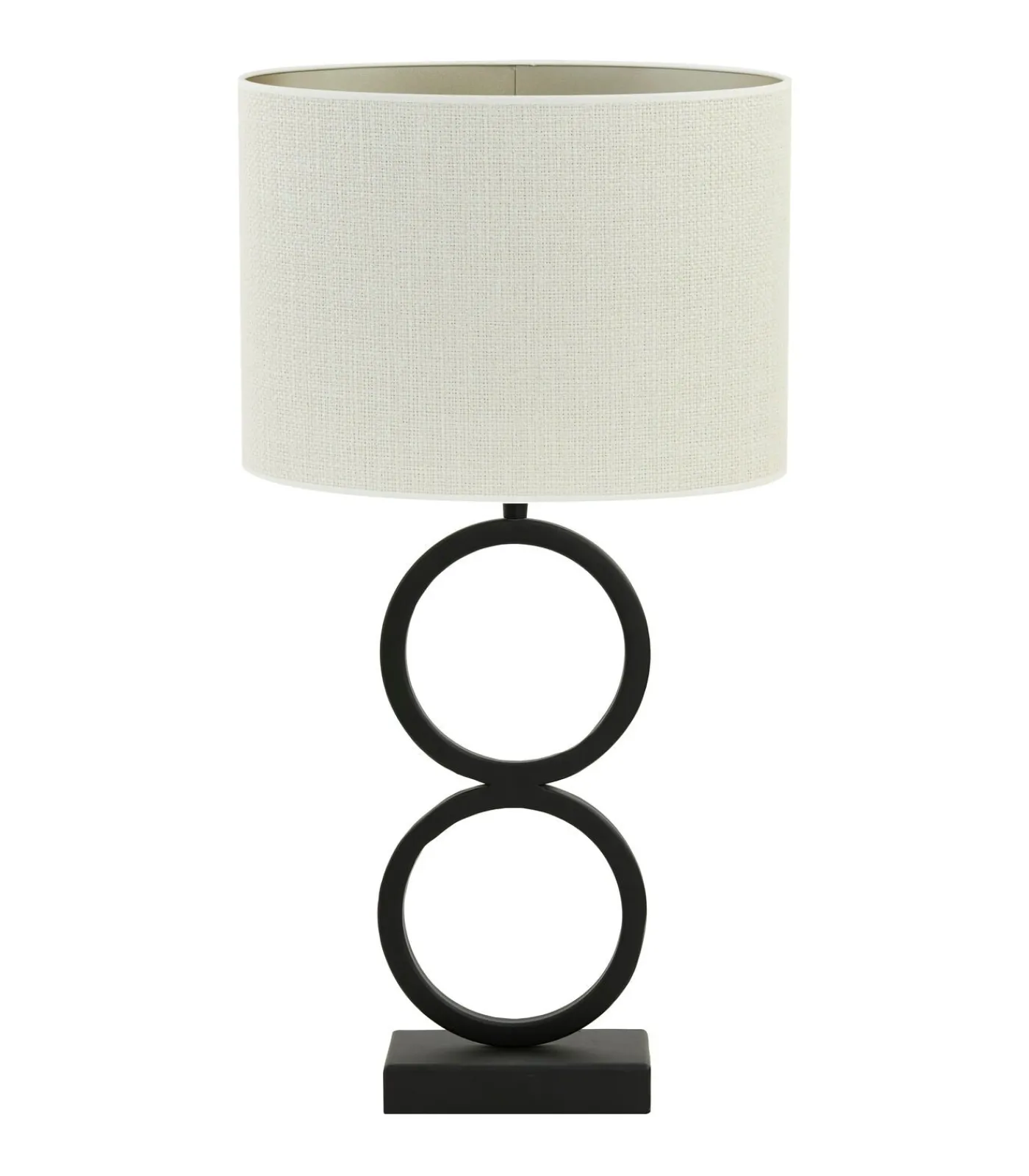 Outlet Tafellamp Stelios/Saverna Ovaal - Zwart/Eiwit - Ø30x62cm Tafellampen