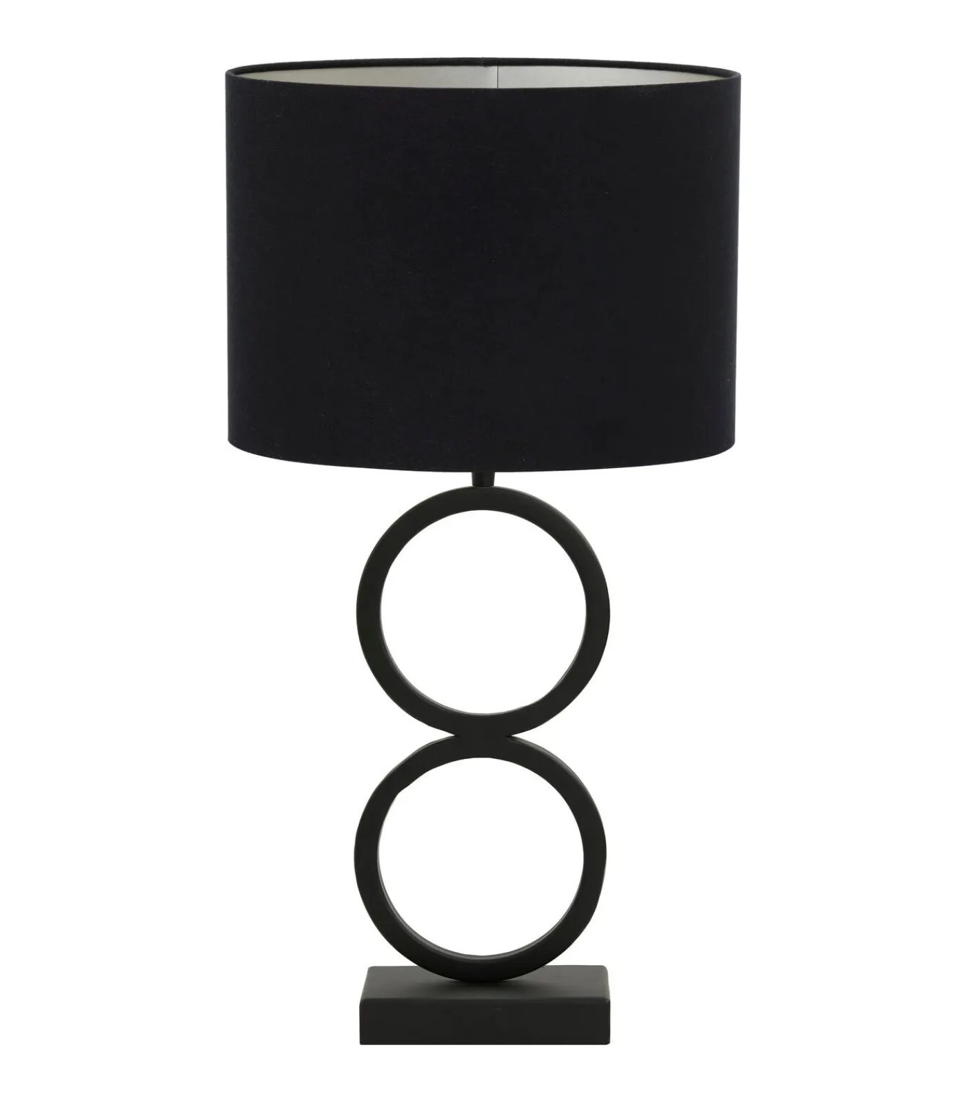 Discount Tafellamp Stelios/Velours Ovaal - Zwart/Zwart - Ø15x62cm Tafellampen