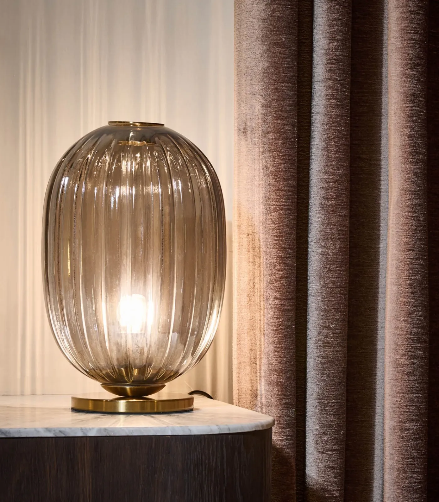 Clearance Tafellamp 20xH35cm smoked Beam Tafellampen