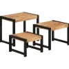 Hot Tafeltjesset 3 st massief hout Tafels