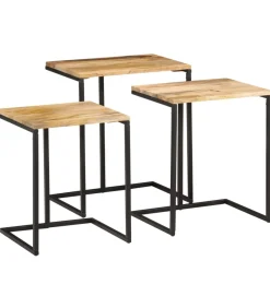 Online Tafeltjesset 3 st massief acaciahout Tafels