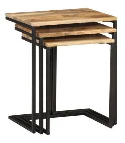 Online Tafeltjesset 3 st massief acaciahout Tafels