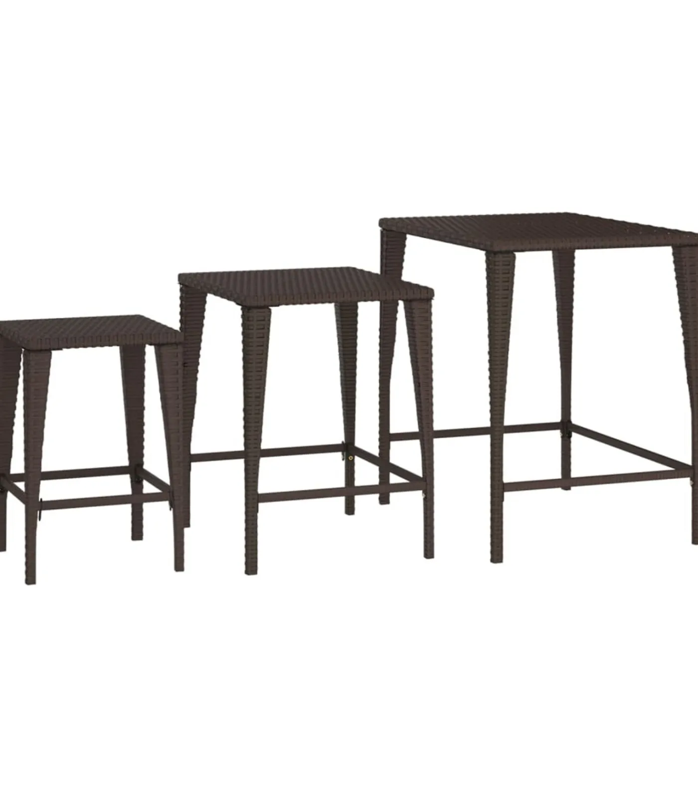 Sale Tafeltjesset 3 st poly rattan bruin Tafels