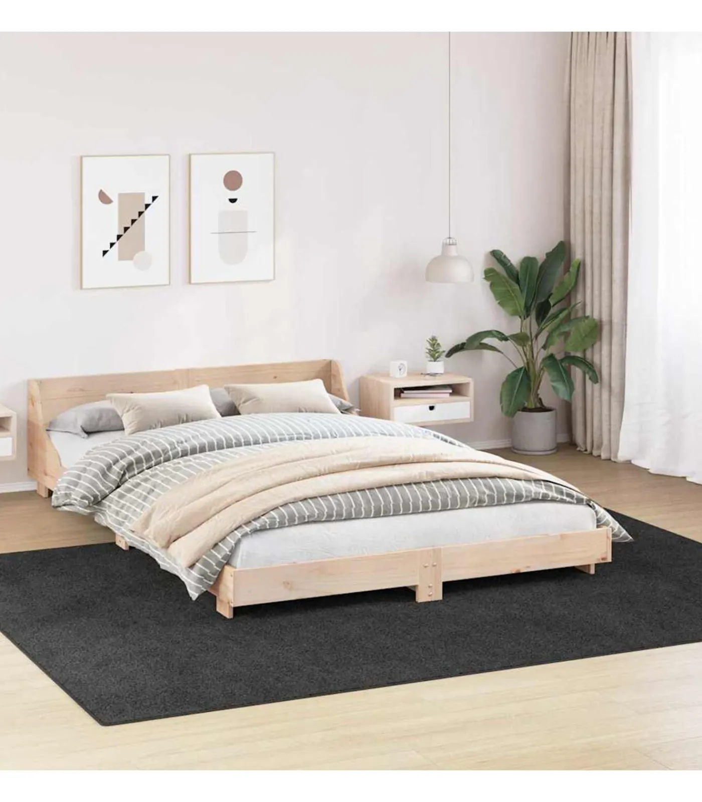 New Tapijt Donkergrijs 240 x 340 cm Polypropyleen Tapijten