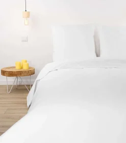 Clearance Tergal laken voor de zomer in Wit Katoen 240x290 cm Lakens