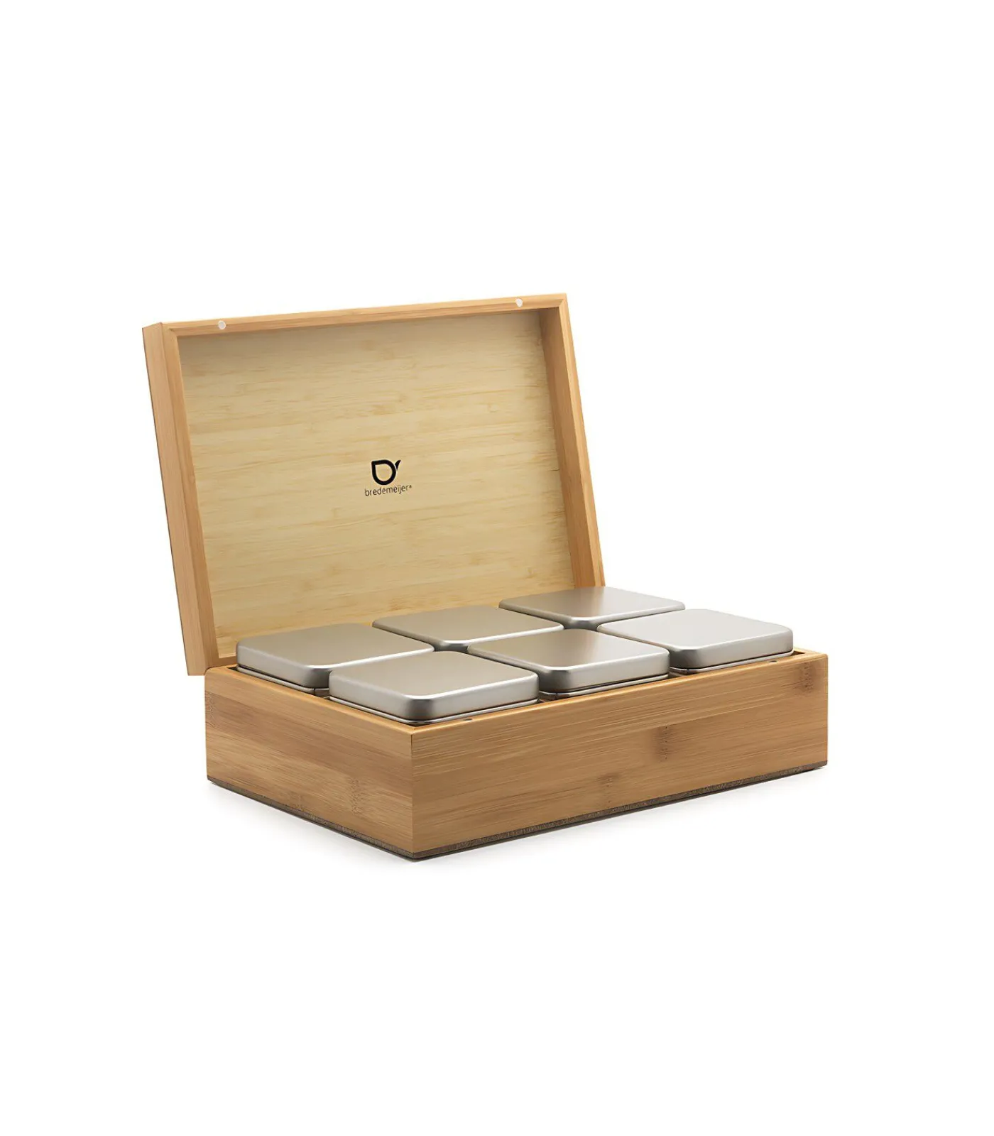 Hot Theedoos Bamboe met 6 blikjes Koffie & Thee Maken
