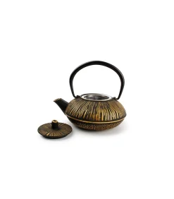 Hot Theepot 50cl strepen goud/zwart My Tea Koffie & Thee Maken