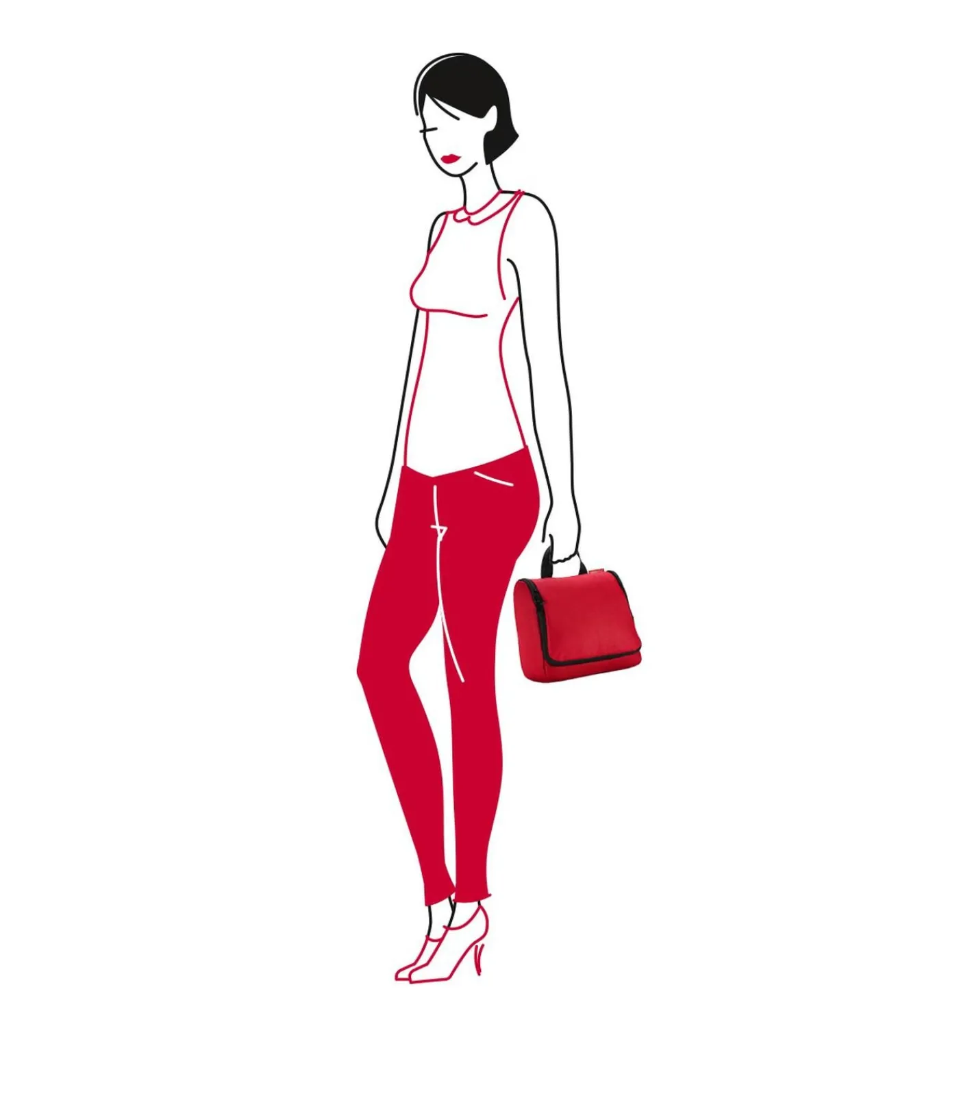 Toiletbag - Toilettas - Rood Toilettassen