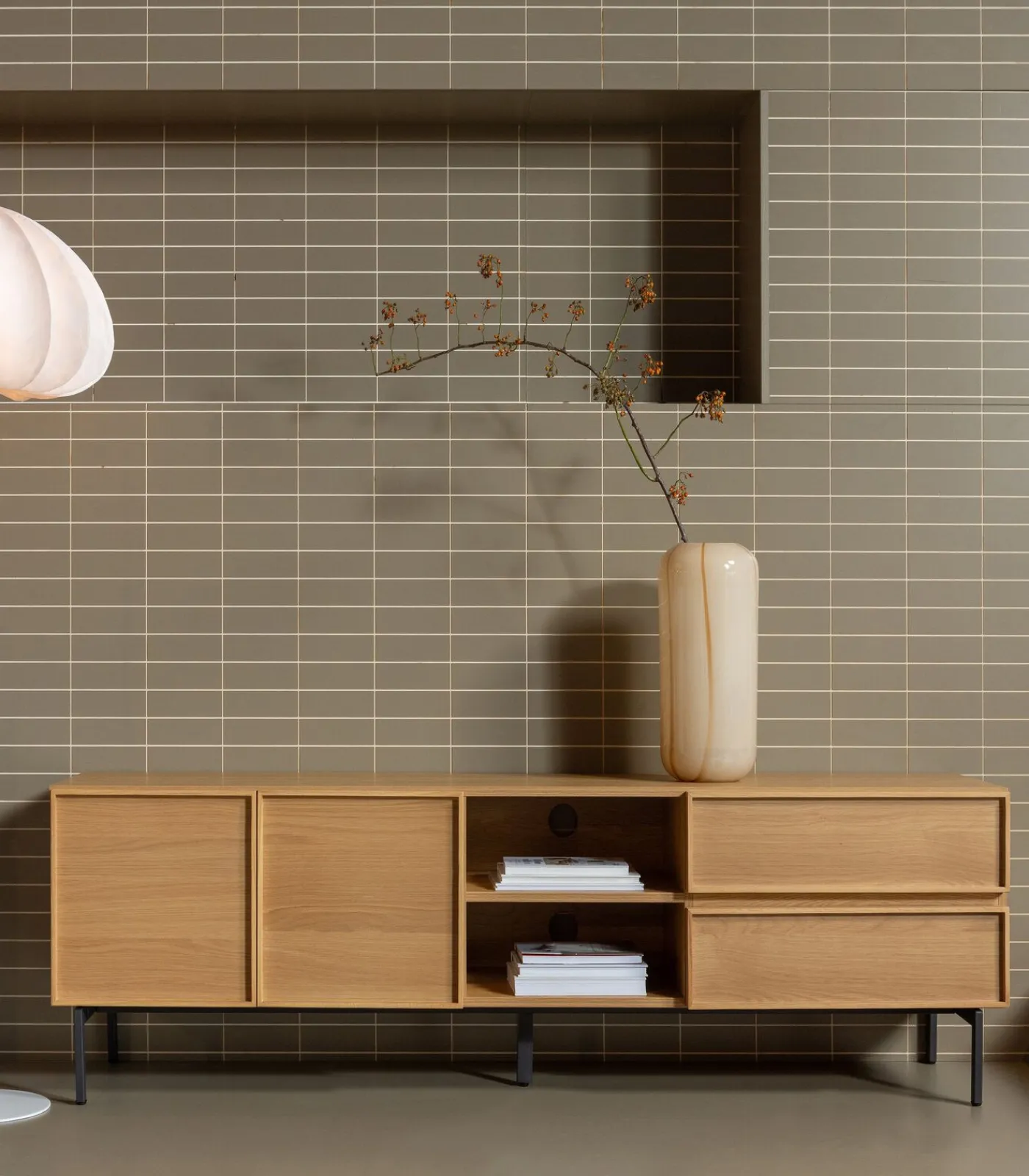 Tours Tv Meubel 180 cm - Melamine/ MDF - Naturel - 51x180x42 Meubels