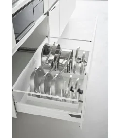 Discount Tower Deksel & pannenhouder verstelbaar - Wit Keukenaccessoires