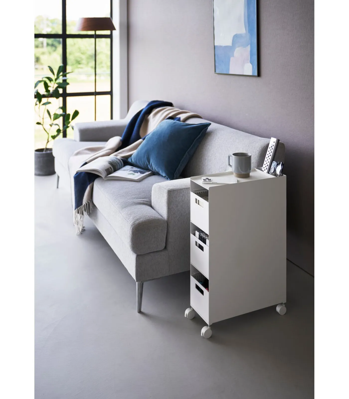 Outlet Tower Opbergmanden op wielen 3-laags - Wit Organiseren