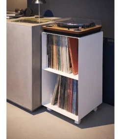 Discount Tower Platenkast 2-laags op wielen - Wit Meubels