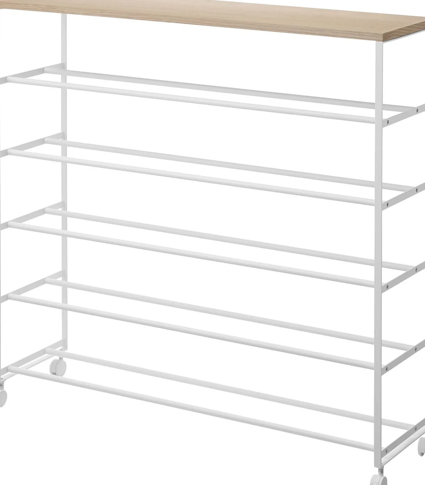 New Tower Schoenenrek op wielen 5-laags - Wit Organiseren