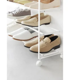 New Tower Schoenenrek op wielen 5-laags - Wit Organiseren