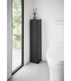 Sale Tower Toiletrolhouder op wielen smal - Zwart Toiletaccessoires