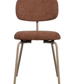 Travis Eetkamerstoelen - Polyester - Bruin - Set van 6 Stoelen