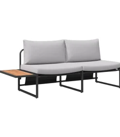 New Tuin Sofa met kussen Bruin 200.5 x 70 x 85.5cm Metaal Tuinmeubelen